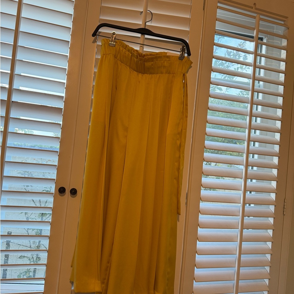 NWT Ann Taylor Sunny(mustard) Yellow Trousers/ Wide-leg pull on